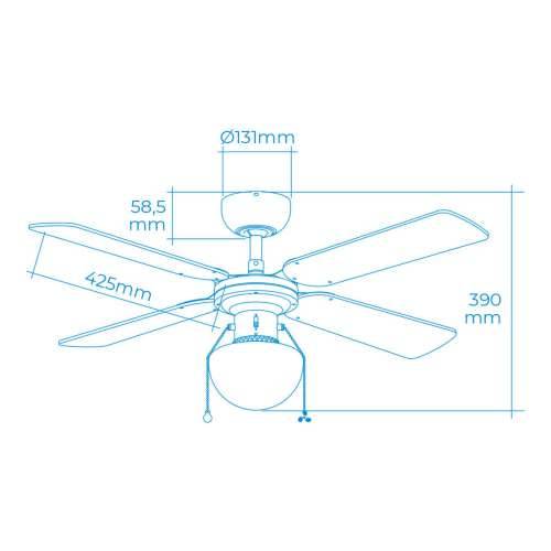 Stropni Ventilator sa Svjetlom EDM 33800 Caribe Bijela 50 W Cijena