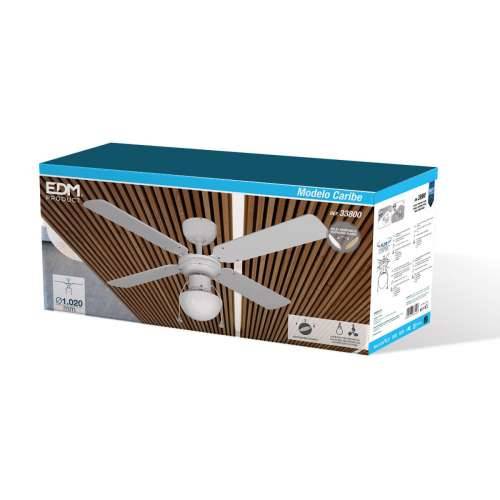 Stropni Ventilator sa Svjetlom EDM 33800 Caribe Bijela 50 W Cijena