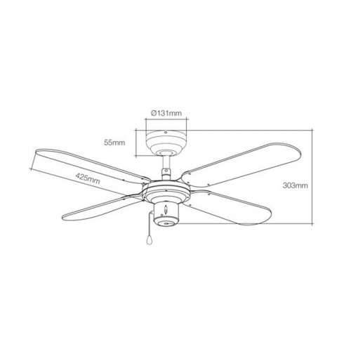 Stropni Ventilator EDM 33802 Báltico Bijela 50 W ø 102 cm Cijena