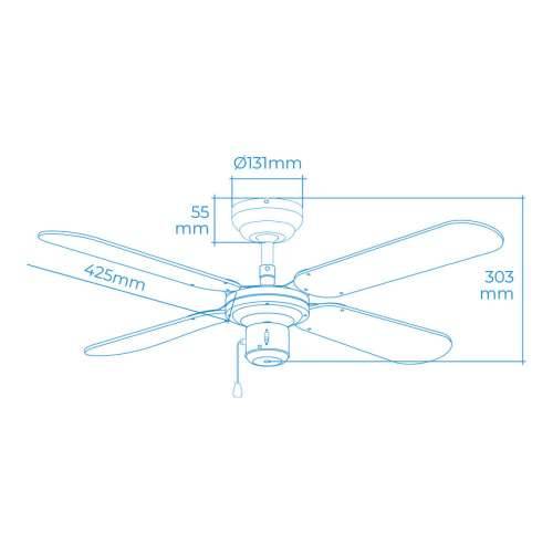 Stropni Ventilator EDM 33802 Báltico Bijela 50 W ø 102 cm Cijena