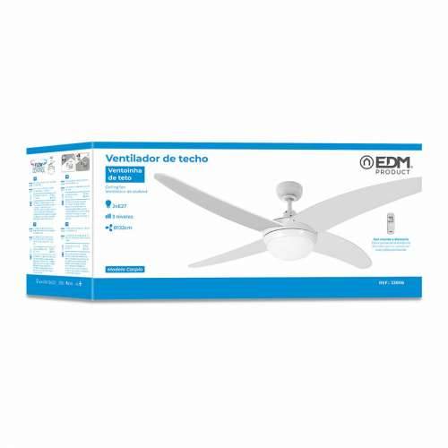 Stropni Ventilator sa Svjetlom EDM 33806 Caspio Bijela 60 W Cijena