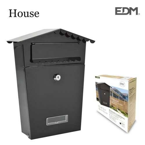 poštanski sandučić EDM 85805 House Crna Čelik 21 x 6 x 30 cm Cijena