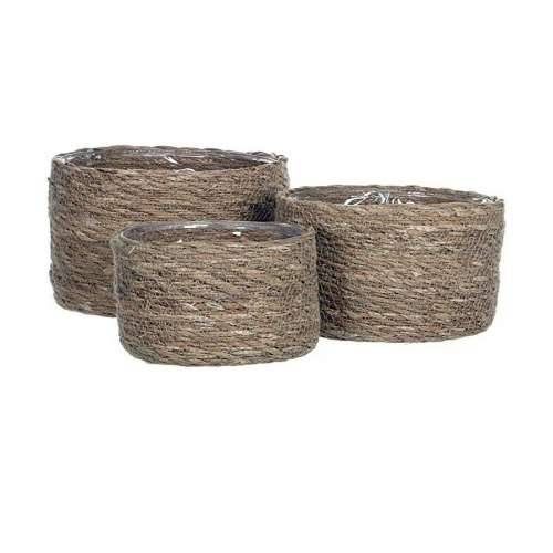 Set Košara Mica Decorations 3 Dijelovi Smeđa ispleten od pruća Cijena