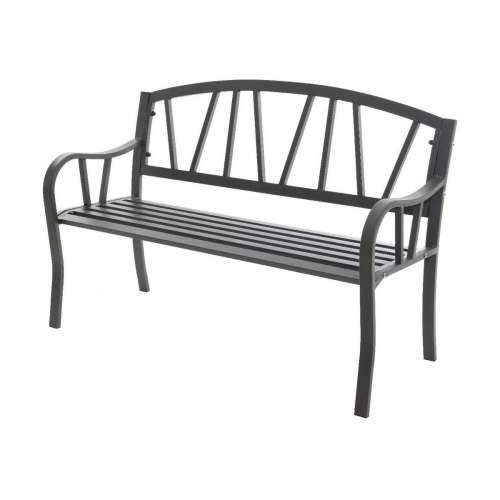 Klupa s naslonjačem Antracitna Željezo (123 X 53 X 86 cm) Cijena