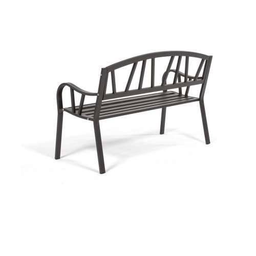 Klupa s naslonjačem Antracitna Željezo (123 X 53 X 86 cm) Cijena