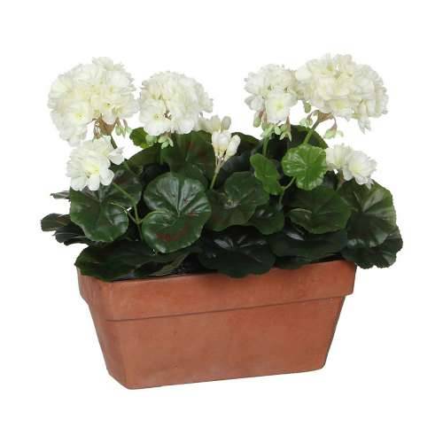 Ukrasna Biljka Mica Decorations Keramika Bijela Rumena PVC Geranij (29 x 13 x 40 cm) Cijena