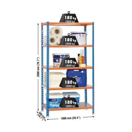 Polica Simon Rack Simonclick Plus 5/500 900 kg Metal 5 Police (200 x 100 x 50 cm) Cijena