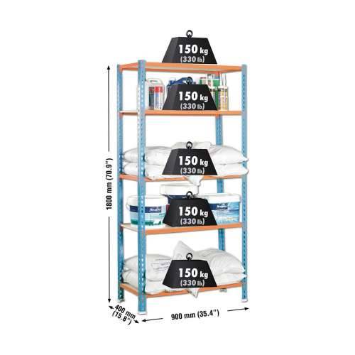 Polica Simon Rack Maderclick 5/400 750 kg Metal 5 Police iverica (180 x 90 x 40 cm) Cijena