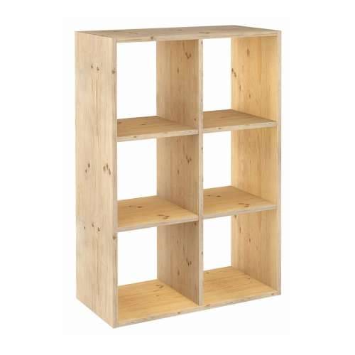 Polica Astigarraga Dinamic 6 Smeđa Prirodno Borovina 70,8 x 33 x 105,4 cm Kocke modularni Cijena