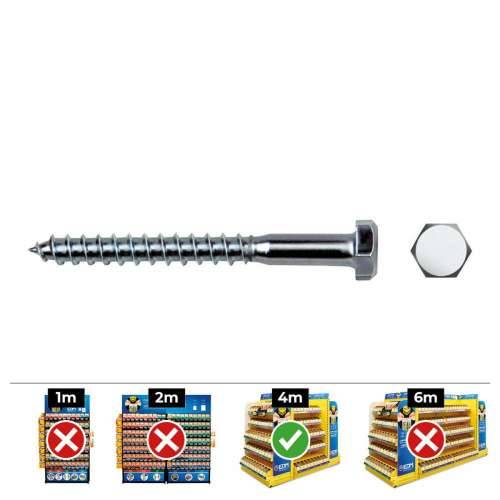 Kutija za vijke CELO Din 571 55 mm Ø 8 mm Šesterokutni 250 kom. Pocinčano Cijena
