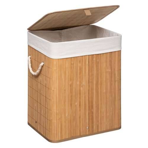 Košara za Rublje 5five Simply Smart Bambus 50 x 41.5 x 30 cm Bijela Cijena