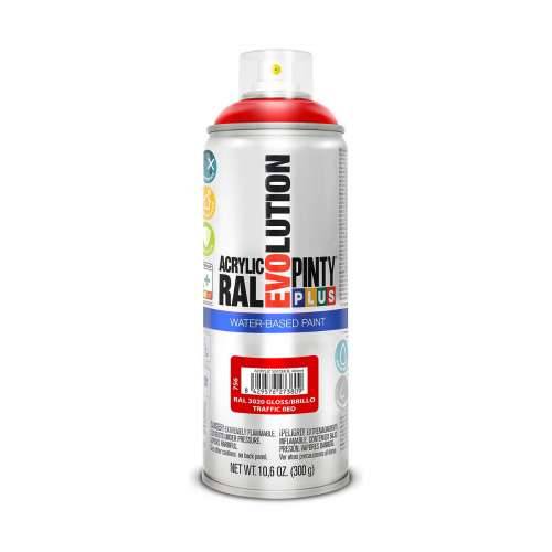 Boja u spreju Pintyplus Evolution RAL 3020 400 ml Vodena baza Traffic Red Cijena