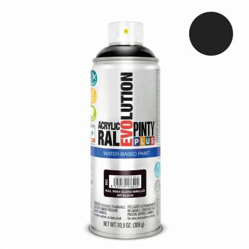 Boja u spreju Pintyplus Evolution RAL 9005 Vodena baza Jet Black 400 ml Cijena