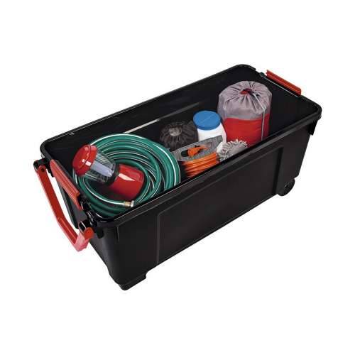 Kutija za Pospremanje s Kotačima Iris Crna/Crvena polipropilen 170 L 49 x 103 x 50 cm Cijena