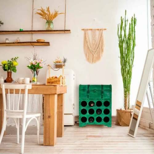 Stalak za boce Alexandra House Living PVC Drvo Metal 28 x 59 x 45 cm Škrinja Cijena
