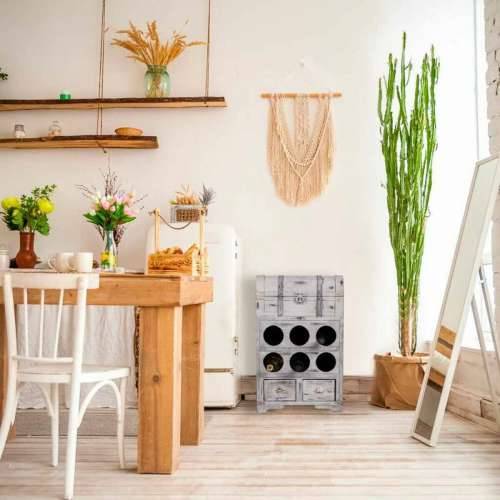 Stalak za boce Alexandra House Living PVC Drvo Metal 30 x 64 x 41 cm Škrinja Cijena