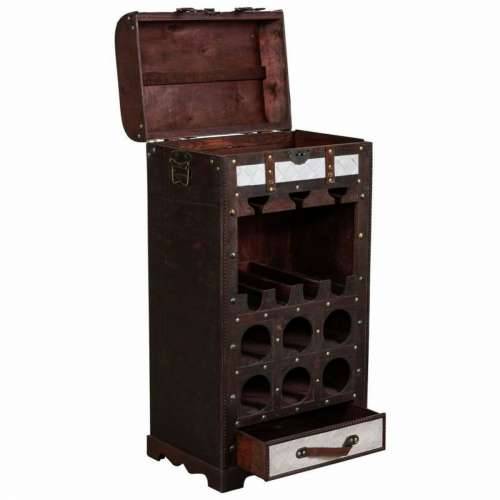 Stalak za boce Alexandra House Living Smeđa PVC Drvo Metal Tkanina 30 x 85 x 44 cm Škrinja Cijena