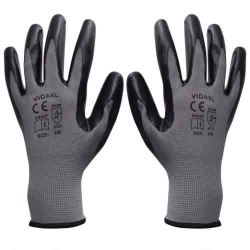 Radne rukavice Nitril 24 Para Sivo-Crne Veličina 8/M Cijena
