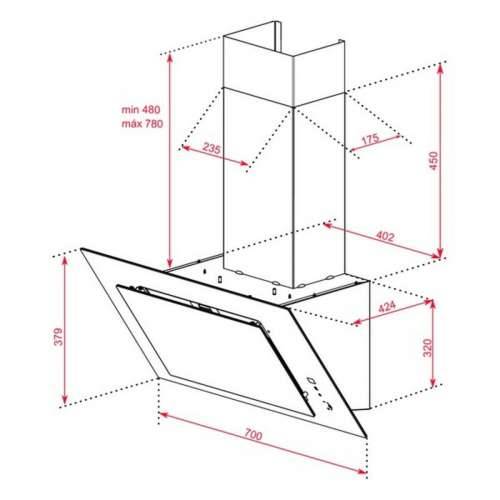 Konvencionalna Napa Teka 112930042 70 cm 700 m3/h 61 dB 280W Bijela A+ Cijena
