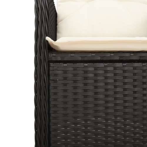 7-dijelni vrtni bistro set od poliratana s jastucima crni - 190 x 80 x 75 cm Bez naslona za noge 6 Cijena
