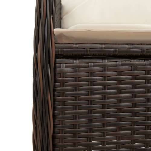 7-dijelni vrtni bistro set od poliratana s jastucima smeđi - 190 x 80 x 75 cm Bez naslona za noge 6 Cijena