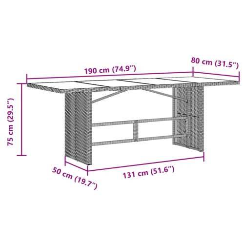 9-dijelni vrtni bistro set od poliratana s jastucima smeđi - 190 x 80 x 75 cm 8 Cijena