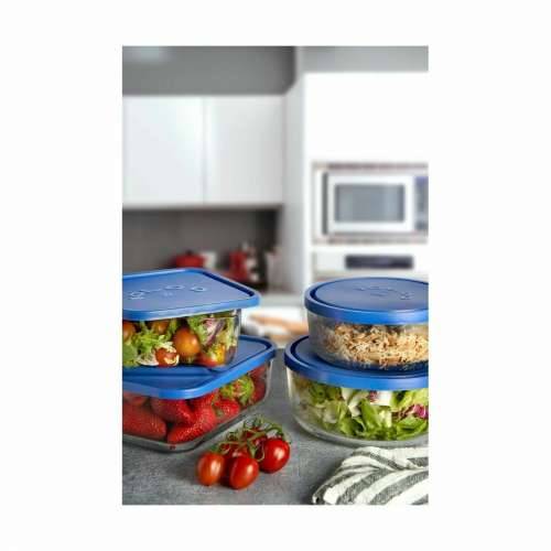 Kutija za užinu Borgonovo Kvadratno Plava 1,8 L 18,5 x 18,5 x 7,4 cm (12 kom.) Cijena