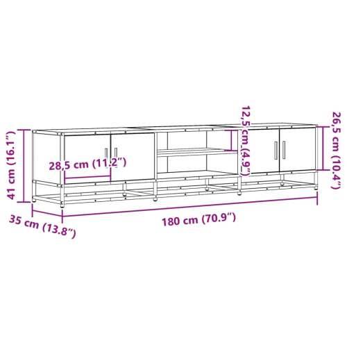 TV ormarić boja hrasta 180x35x41 cm od konstruiranog drva - sonoma hrast 1 180 cm Cijena