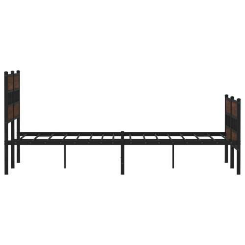 Metalni okvir kreveta bez madraca smeđa boja hrasta 160x200 cm - Smeđi hrast 160 x 200 cm s uzglavljem i podnožjem Cijena