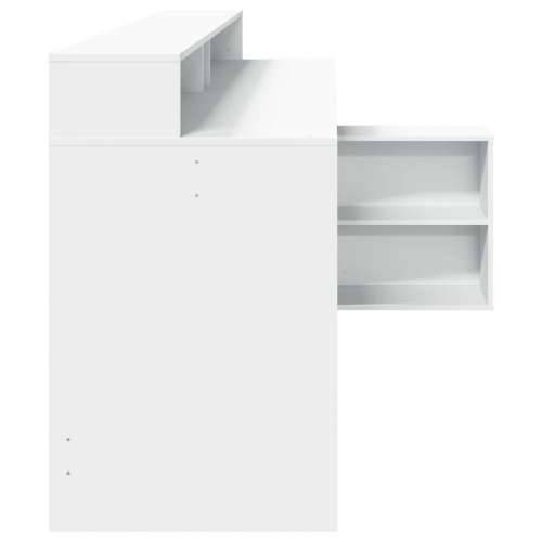 Radni stol LED bijeli 200 x 104 x 91 cm od konstruiranog drva - Bijela Cijena
