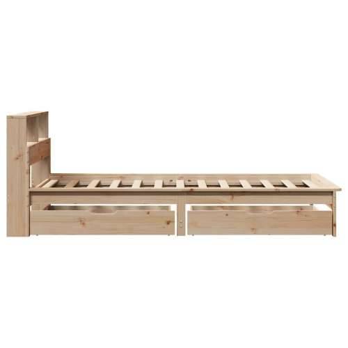 Krevet s regalom za knjige bez madraca 75x190 cm borovina - Prirodna 75 x 190 cm Cijena