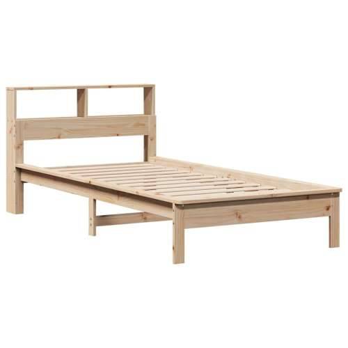 Krevet s regalom za knjige bez madraca 75x190 cm borovina - Prirodna 75 x 190 cm Cijena