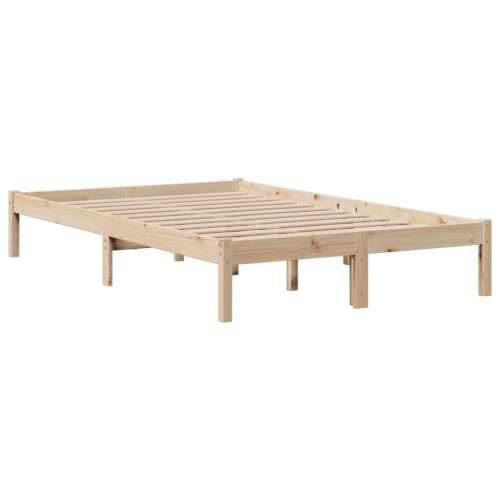 Krevet s regalom za knjige bez madraca 135x190 cm od borovine - Prirodna 135 x 190 cm Cijena