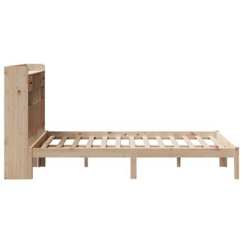 Krevet s regalom za knjige bez madraca 135x190 cm od borovine - Prirodna 135 x 190 cm Cijena
