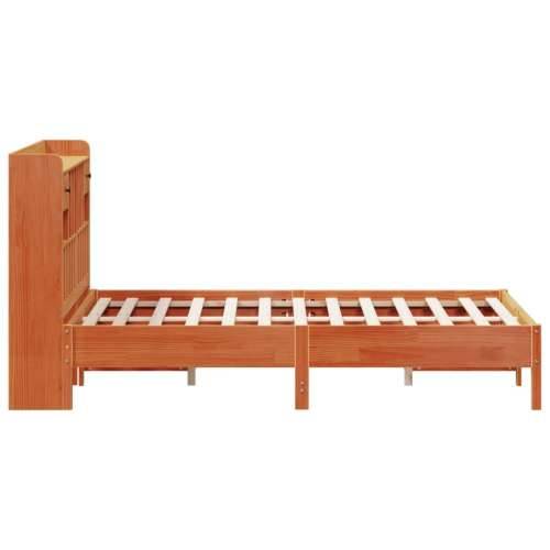 Krevet s regalom za knjige bez madraca 135 x 190 cm od borovine - Voštano smeđa 135 x 190 cm Cijena