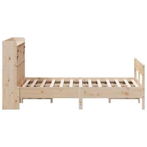 Krevet s regalom za knjige bez madraca 140x190 cm od borovine - Prirodna 140 x 190 cm Cijena