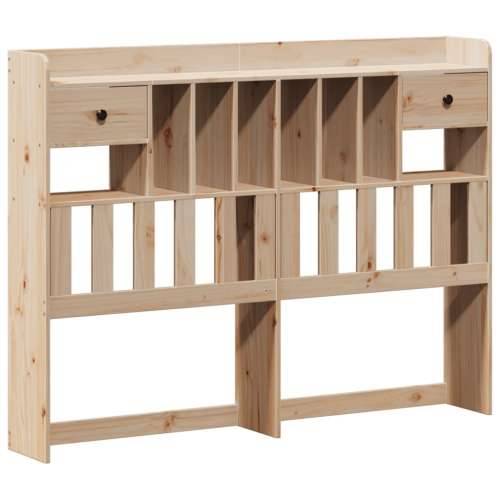 Krevet s regalom za knjige bez madraca 140x190 cm od borovine - Prirodna 140 x 190 cm Cijena