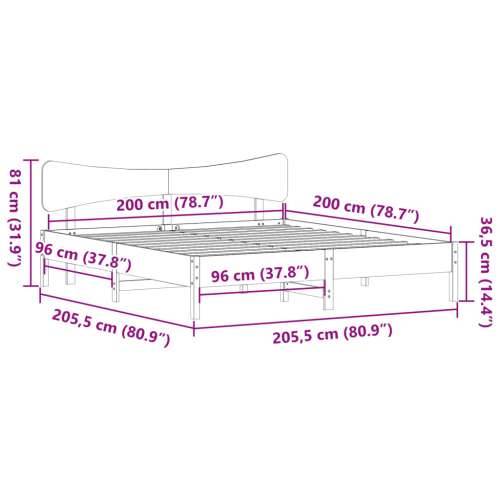 Okvir kreveta bez madraca 200 x 200 cm od masivne borovine - Prirodna 200 x 200 cm Cijena
