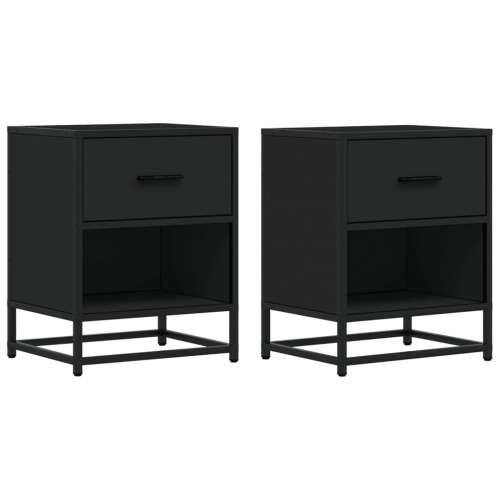 Noćni ormarići 2 kom crni 40x31x50 cm od konstruiranog drva - Crna 2 Cijena