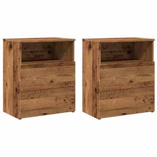 Noćni ormarići 2 kom boja drva 50x32x60 cm konstruirano drvo - Staro drvo 2 Cijena