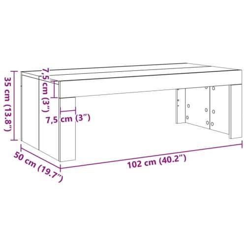 Stolić za kavu boja starog drva 102x50x35 cm konstruirano drvo - Staro drvo 1 Cijena