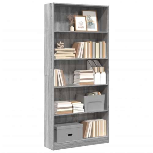Regal za knjige boja hrasta 80x24x176 cm konstruirano drvo - Sivi hrast sonoma 1 176 cm 80 cm Cijena
