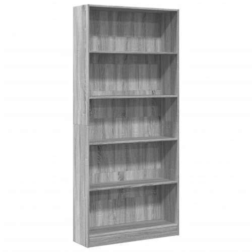 Regal za knjige boja hrasta 80x24x176 cm konstruirano drvo - Sivi hrast sonoma 1 176 cm 80 cm Cijena