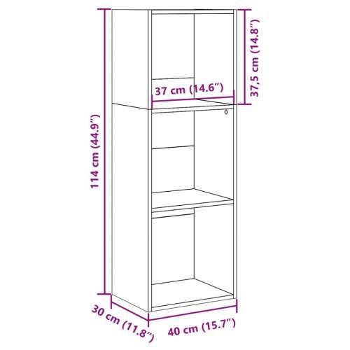 Regal za knjige boja hrasta 40x30x114 cm konstruirano drvo - Sivi hrast sonoma 1 114 cm 40 cm Cijena