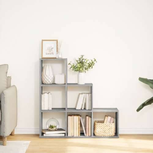 Pregrada / regal za knjige 3 razina sonoma 99x29x99 cm drveni - Sivi hrast sonoma 1 99 cm Cijena