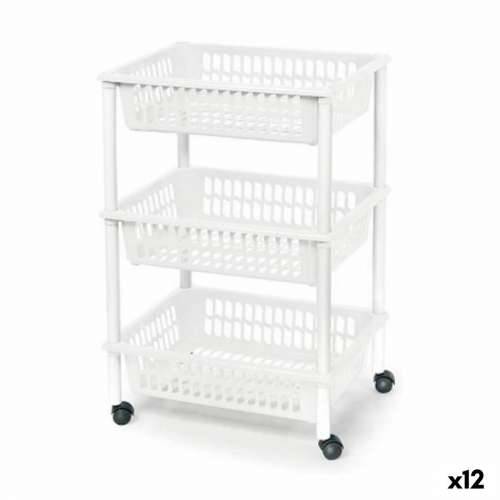 Kolica za Povrće Tontarelli Mito 3 Plastika Bijela 40 x 29 x 62 cm (12 kom.) Cijena