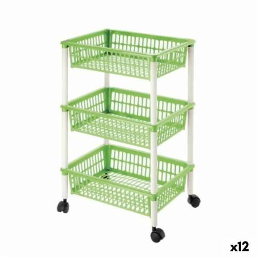 Kolica za Povrće Tontarelli Mito 3 Plastika Zelena 40 x 29 x 62 cm (12 kom.) Cijena