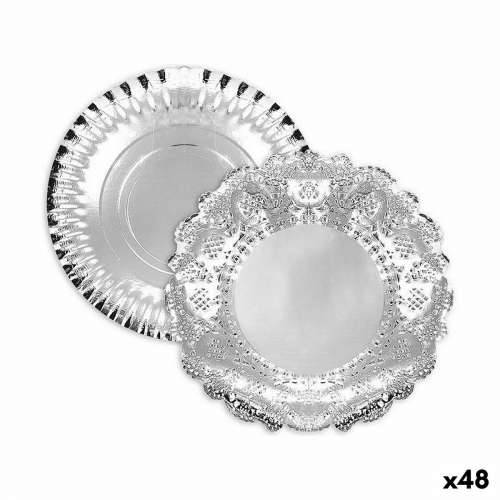 Pladanj za aperitive Algon Srebrna Okruglo 35 x 35 x 2 cm (48 kom.) Cijena