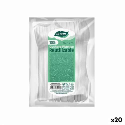 Set Žlica Algon Za višekratnu uporabu Bijela 20 kom. 16,5 cm Cijena