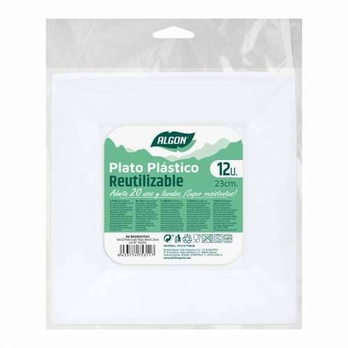 Set tanjura za višekratnu uporabu Algon Kvadratno Bijela Plastika 23 x 23 x 2 cm (24 kom.) Cijena